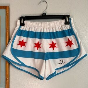 NWOT The Mag Miler Chicago Flag Chi Chi Sport Shorts sz Small
